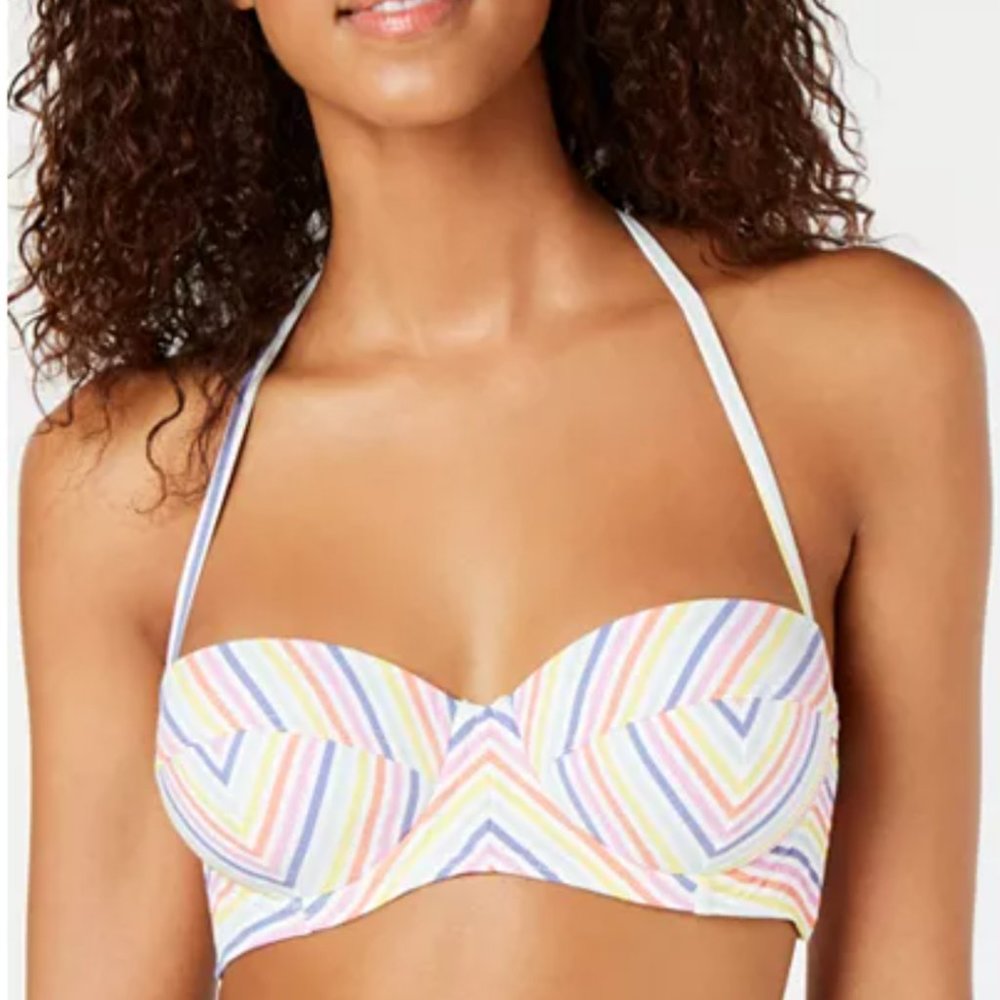 💙HP💙 Kate Spade Beach Stripe Halter High Waist Bikini - Picture 2 of 15